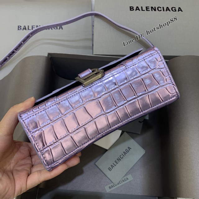 Balenciaga專櫃新款mini號手提肩背女包原單沙漏包 巴黎世家星紫色沙漏包 fyj1423